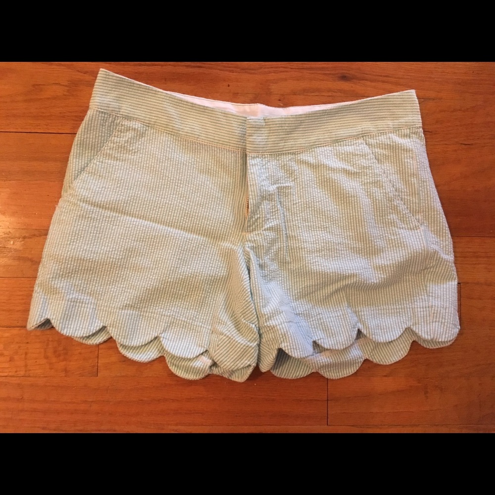Lilly Pulitzer light blue striped shorts.